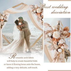 Wedding Arch Draping Fabric 30″X240″, Sheer Chiffon Backdrop Panel for Ceremony,