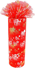 Gold Star Glitter Tulle Rolls 6 Inch X 10 Yards (30 Feet) Red Color for Table Ru