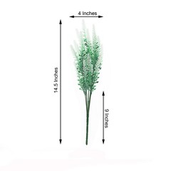 4 GREEN WHITE 14″ tall Faux LAVENDER FLOWER BUSHES Wedding Party Decorations