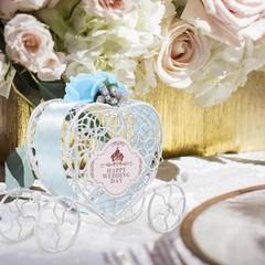 6Pcs Multi Color Iron Candy Boxes Wedding Favor Carriage Tabletop Centerpiece