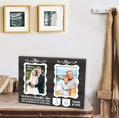 Then & Now Double Picture Frame Holds 3.5×5 brown then & now frame double