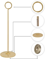 16PK Gold Table Number Holders Place Card Holders 12 Inch Table Card