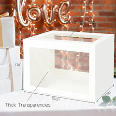 Gift Cards Box Holder with Clear Window for Wedding Receptions (Transparent Wind