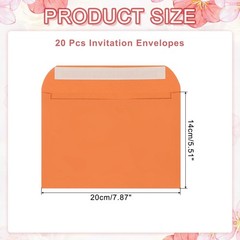 20Pcs Self Sealing Envelopes 7.8×5.5 Inch for Invitations A7 Orange