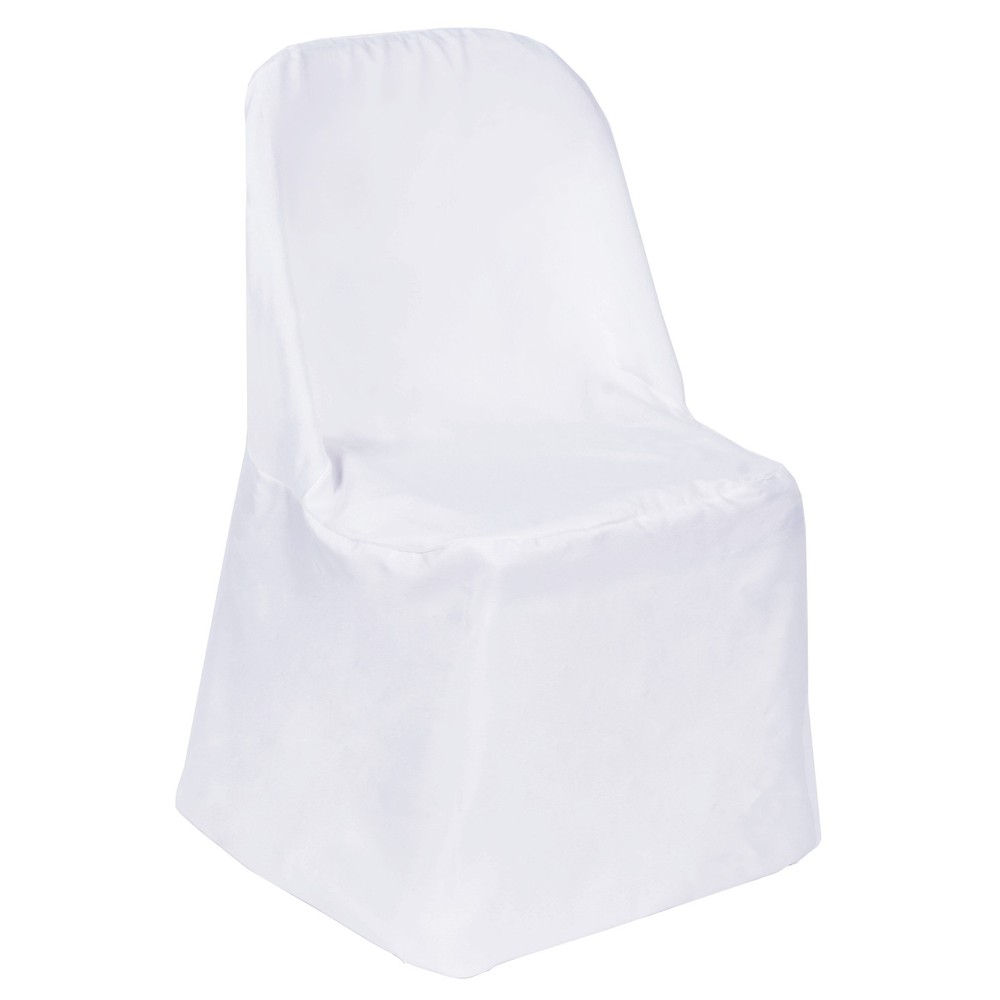 100 WHITE Polyester FOLDING CHAIR COVERS Wedding Party Banquet Event Decorations