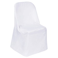 100 WHITE Polyester FOLDING CHAIR COVERS Wedding Party Banquet Event Decorations