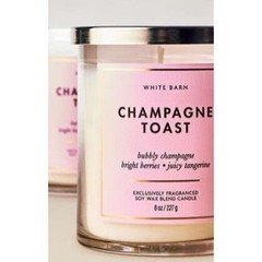 White Barn Champagne Toast Single Wick Soy Wax Blend Candle 8oz 227g Pink Label