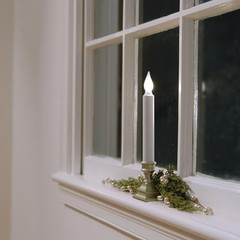 LED Battery Operated Window Candles with Timer, Bright Hot Spot, VT Pewter