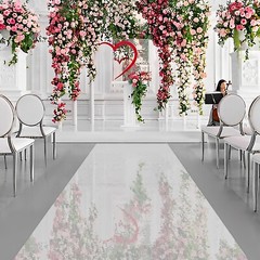 65FT x 3FT Silver Mirrored Floor Wedding Aisle Runner Carpet for Party Birthday