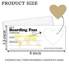 AWSICE Scratch Surprise Boarding Pass, 1 Set Make Your Own DIY Travel Gold-4