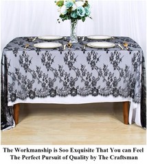 Pardecor Lace Tablecloth Rectangular 60×120 Black Embroidered Lace Tablecloth…