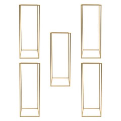 Gold Iron 5Pcs Wedding Metal Flower Stand,Column Vases Flower Stand For Wedding