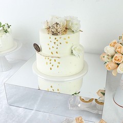 18″ x 18″ SILVER Acrylic Display Box CAKE STAND Pedestal Riser Party