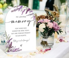 Lavender Wedding Memorial Sign In Loving Memory Table Sign 39″ Personalized