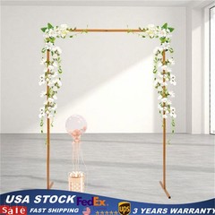 Wedding Arch Rack Rectangular Flower Decor Frame Stand Gold Metal Party Backdrop