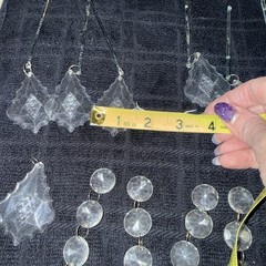 HUGE LOT ACRYLIC HANGING CRYSTALS ORNAMENTS WITH TEARDOP PRISMS & HOOKS