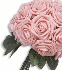 25/50/100 Pcs Bright Red Artificial Rose Flower Foam Like For Decoration
