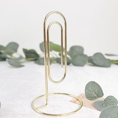 GOLD 5 Sign Holders 5″ Paperclip Metal Table Number STANDS Party Decorations