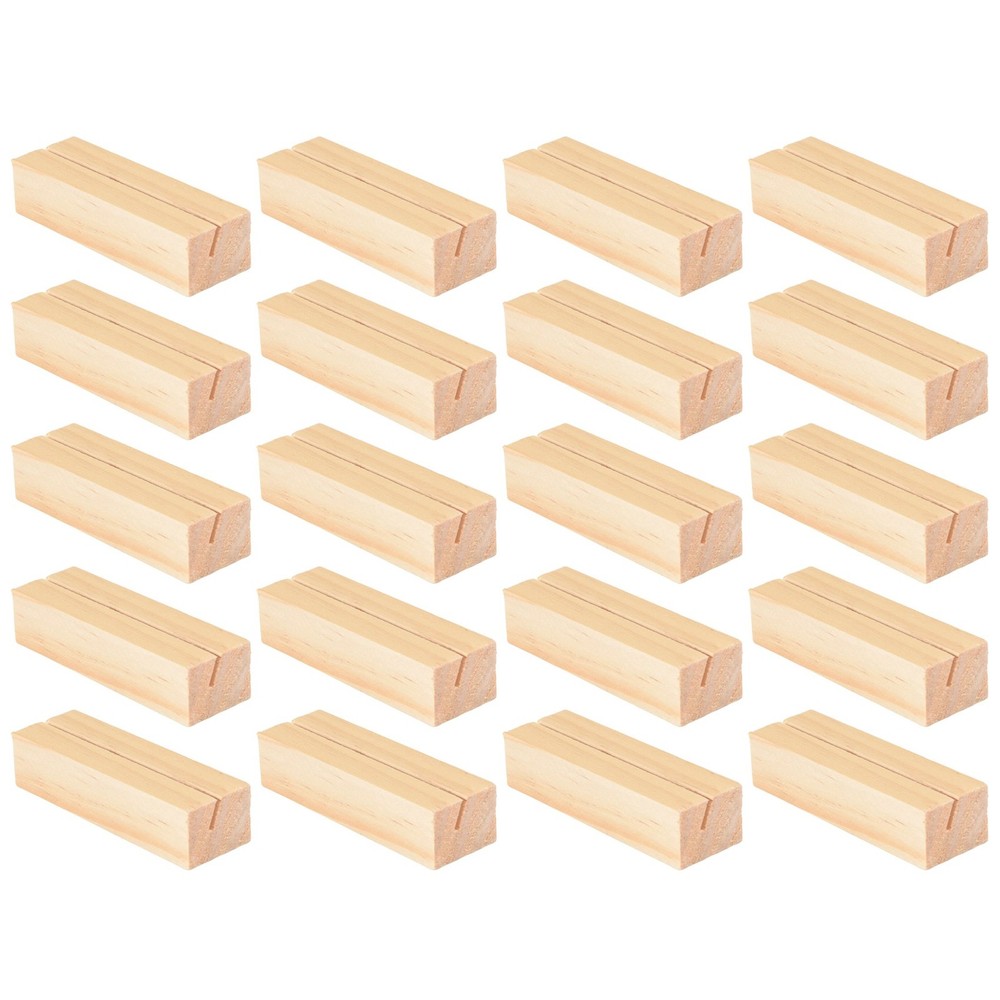 20 Pieces Wood Place Card Holders, Wooden Table Number Holder Stand Clamps2832