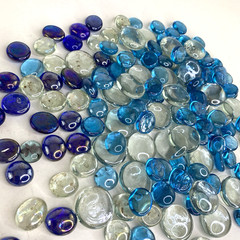 Multi-Color Decorative Glass Beads Vase Filler Round Flat 2lbs+ Mixed Sizes