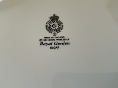 Royal Worcester~Royal Garden~Elgar Gateau Cake Plate 11″ In Dia. Made In England