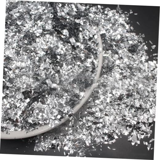 Sparkle Metallic Table Confetti, Mylar Foil Confetti Perfect for DIY Silver