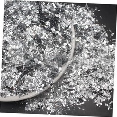 Sparkle Metallic Table Confetti, Mylar Foil Confetti Perfect for DIY Silver
