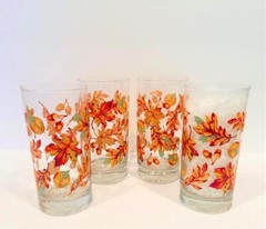Royal Norfolk Libbey Fall Autumn Leaves 16oz Glasses – Set of 4
