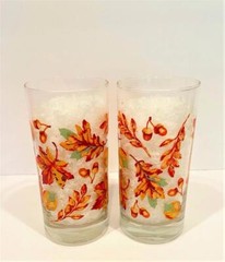 Royal Norfolk Libbey Fall Autumn Leaves 16oz Glasses – Set of 4