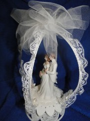 New Vintage Wilton Wedding Bliss Wedding Cake Top, white tux # 117-7331A