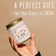 Graduation Gift for Her Class of 2026″ Soy Candle, w/Eucalypus 9 Ounce, Amber