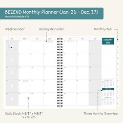 Monthly Planner 2026-2027 (Spiral-7″ Medium 7″ x 9″ Black Jan 2026 – Dec 2027