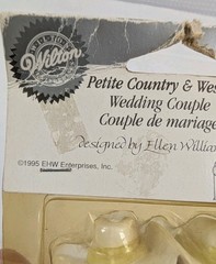 Vintage Wilton 1985 Country & Wester Wedding Couple Cake Topper 3 3/4 » New