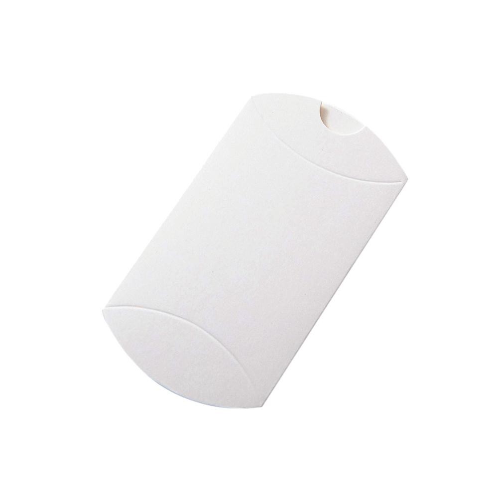 50pcs Kraft Black White Paper Pillow Box for Jewelry Candy Gift Wedding Favor Sm