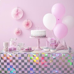 FunnyPars 3Pack Iridescent Checkered 54″ x 108″ (3 Pack), Checker