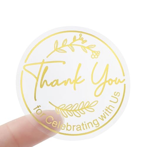 Thank You for Celebrating with Us/Me Gold Foil Seal Sticker, 120Pcs With Us