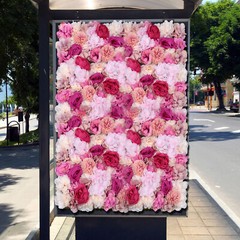 6Pcs Flower Wall Panel Floral Backdrop Wedding Party Home Artificial Flower Deco
