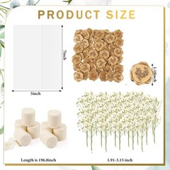 Fuyoooo 50 Set Wedding Invitations Wraps Pre Classic Style, Beige, Gold