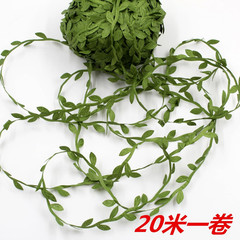 20 Yards Olive Green Leaf Ribbon, Artificial Vine, Gift Wrap Party Wedding Decor