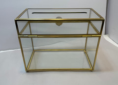 Brass and Acrylic Wedding Card Box with Lock and Slot 10″ x 5.5″