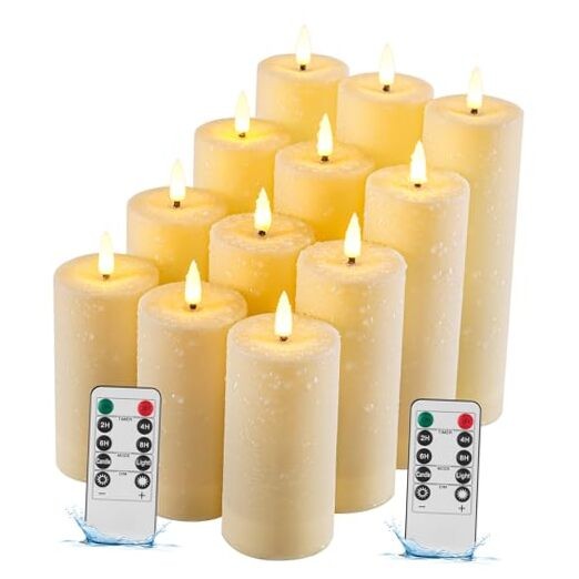 12 Pack Outdoor Waterproof LED Flameless Simulated wick#12 Simulated wick#12