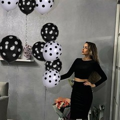 wrovitik 50 Pcs Latex Balloons, 12 Inch Black and White 12 inch, Black,