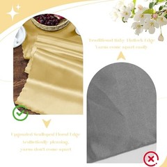 Satin Table Runners – 12 x 72 Inches Long Wedding Table Runner 2 Pack Gold