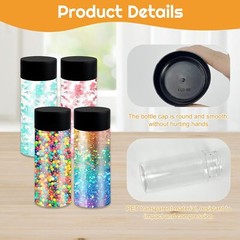 28 Pcs Empty Sensory Bottles with Lids, 10 oz/ 300 ml Leakproof Clear clear