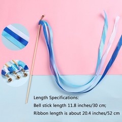 Whaline 30 Pack Ribbon Sticks Chromatic Silk 11.8 Inches X 20.4 Inches, Blue