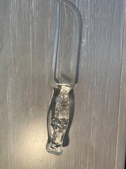 Vintage 9” Cake Or Fruit Knife Clear Decorative glass stars