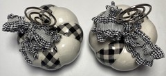4 Fall Thanksgiving Pumpkins White Ceramic Pumpkin Place Card Holders 140