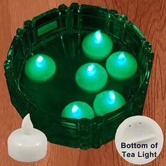 NEW 18 Green Led Floating Floral Tea Light Candle for Wedding Centerpiece Decor