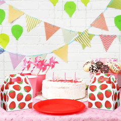 22 Pcs Strawberry Party Favor Boxes Strawberry Candy Treat Goody Gift Boxes for