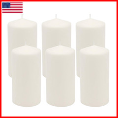Stonebriar Unscented White Tall Pillar Candles 65 Hour Burning Candle Pillars
